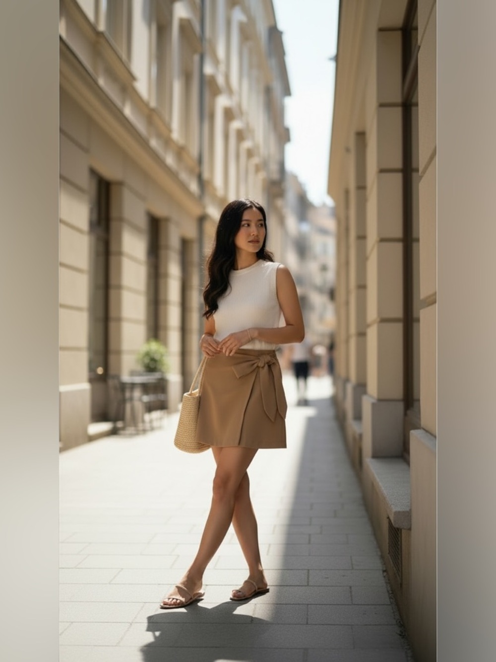 NWT Commense Wrap Mini Skirt – XS (Brown, Aritzia Inspired)